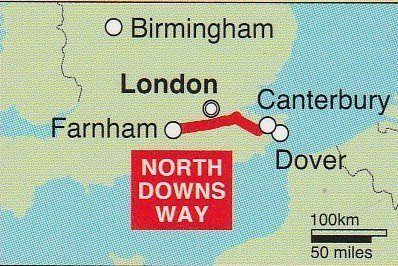 North Downs Way simple map