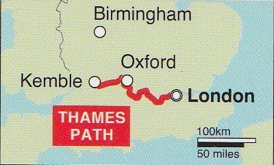 Simple map of Thames Path